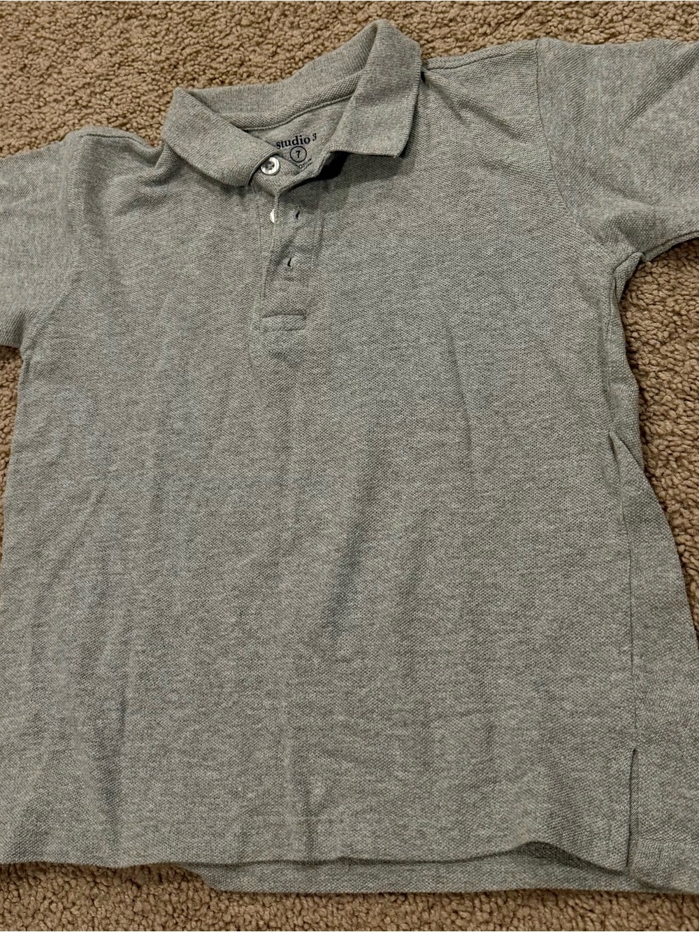 Studio Kids Grey Polo Shirt with Classic Collar